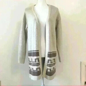 Forever 21 Oversized Cream Aztec Print Cardigan